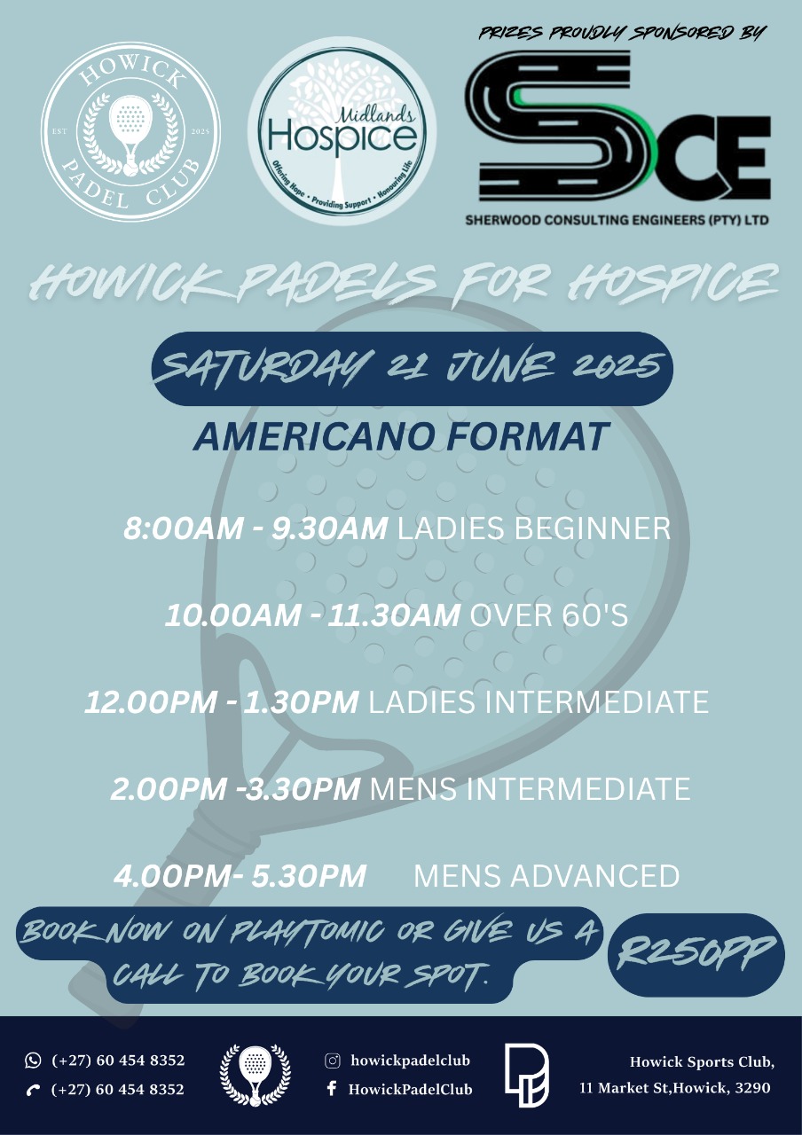 21 june howick padel for midlands hospice