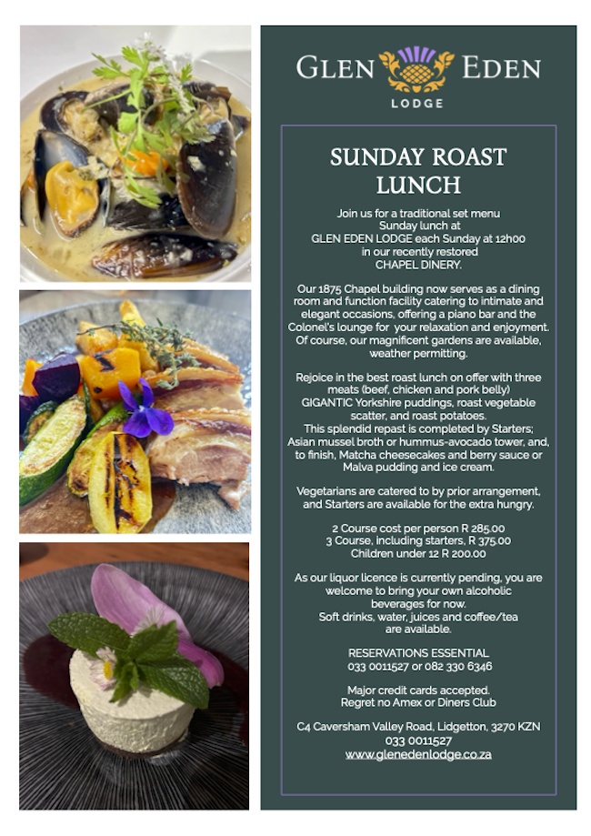 sunday lunch at glen eden lodge caversham