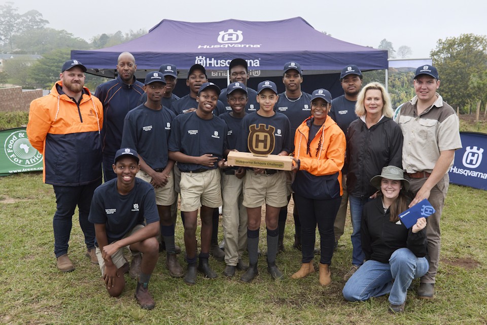 Winners Weston Agricultural College with Representatives from Husqvarna including Marketing Manager Timothy Isabirye